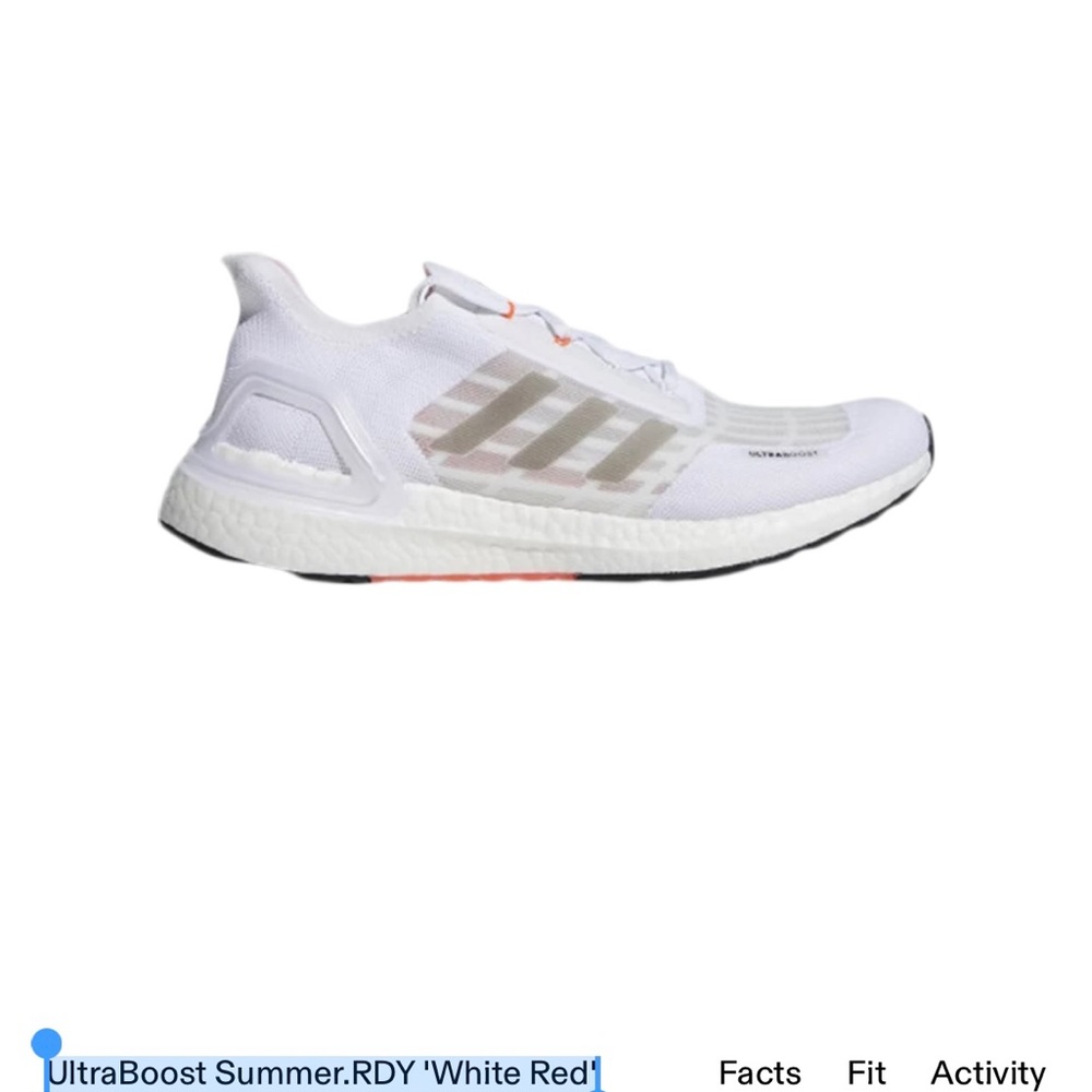 Size 10 - adidas UltraBoost Summer.Rdy White Solar Red